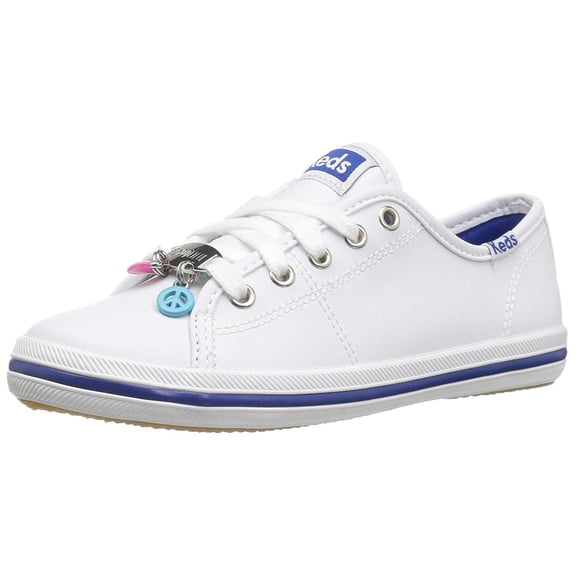 Keds Kickstart Charm Sneaker Little Kid/Big Kid, White Leather, 2.5 M US Little Kid