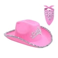 thumbnail image 3 of Sombrero de Vaquero perfecl con Lentejuelas para Fiesta Cosplay Mujeres Niños Borde Limpio, 3 of 8