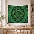 thumbnail image 5 of Green Tree of Life with Crescent Moons and Botanical Mandala, Mystical Vintage Boho Art, Housewarming Gift Tapestry Wall Hanging for Meditation Room, Bedroom, Living Room, 5 of 7