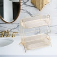 thumbnail image 6 of Desk Cosmetics Rack Vanity Perfume Storage Holder 2 Tiers Buffet Serving Tray Kitchen Countertop Organizer for Tabletop Bathroom Restaurants White, 6 of 8