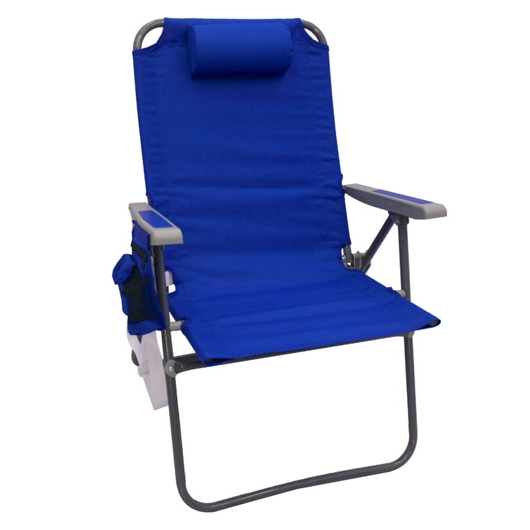 2 Pack Mainstays Reclining 4 Position Oversize Beach Chair Blue