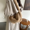 thumbnail image 4 of Bolso de felpa informal para mujer, bolso de hombro esponjoso de estilo coreano (caqui), 4 of 8