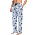 thumbnail image 5 of Abstract Blue Shapes Doodles Men's Pajama Pants with Pocket Lounge Pants Pajama Sleep Pant Pj Comfortable, 5 of 7