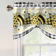thumbnail image 5 of Tie Up Valances for Windows, Bee Daisy Adjustable Valance Curtains Window Treatment for Living Room/Bedroom, Eucalyptus Leaves Botanical Love Plaid Rod Pocket Kitchen Curtains & Drapes 42x12 Inch, 5 of 9