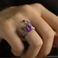 thumbnail image 4 of CILENON Punk Wind Night Ring With Purple Diamond Opening Ring Design Cool Ring Jewelry. (Black,One Size), 4 of 6