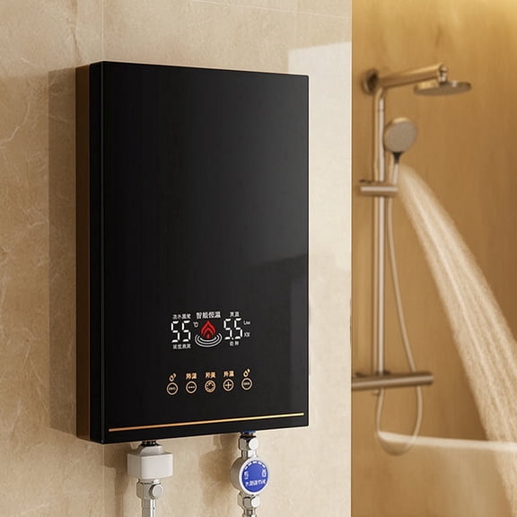 3500W Electric Tankless Water Heater,Portable Mini Instant Hot Water Heater with Handheld Shower Head Set, Water Heaters with Touch Screen Digital Display Adjustable Temperature for Bathroom Kitchen