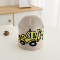 thumbnail image 2 of Ulanda Cute Embroidery Excavator Toddler Kids Beanie Caps Soft Warm Baby Knitted Winter Hat for Boys Girls Age 3-10 (Khaki, One Size), 2 of 6