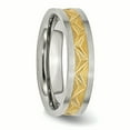 thumbnail image 4 of Stainless Steel Yellow Plated 6mm Ring Man Wedding Fancy  For Dad Mens  For Him, 4 of 10