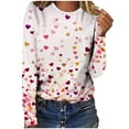 thumbnail image 4 of LIBRCLO Womens Shirts Long Sleeve Crewneck Pullover Tops, Valentines Casual Holiday Graphic T Shirts, 4 of 7