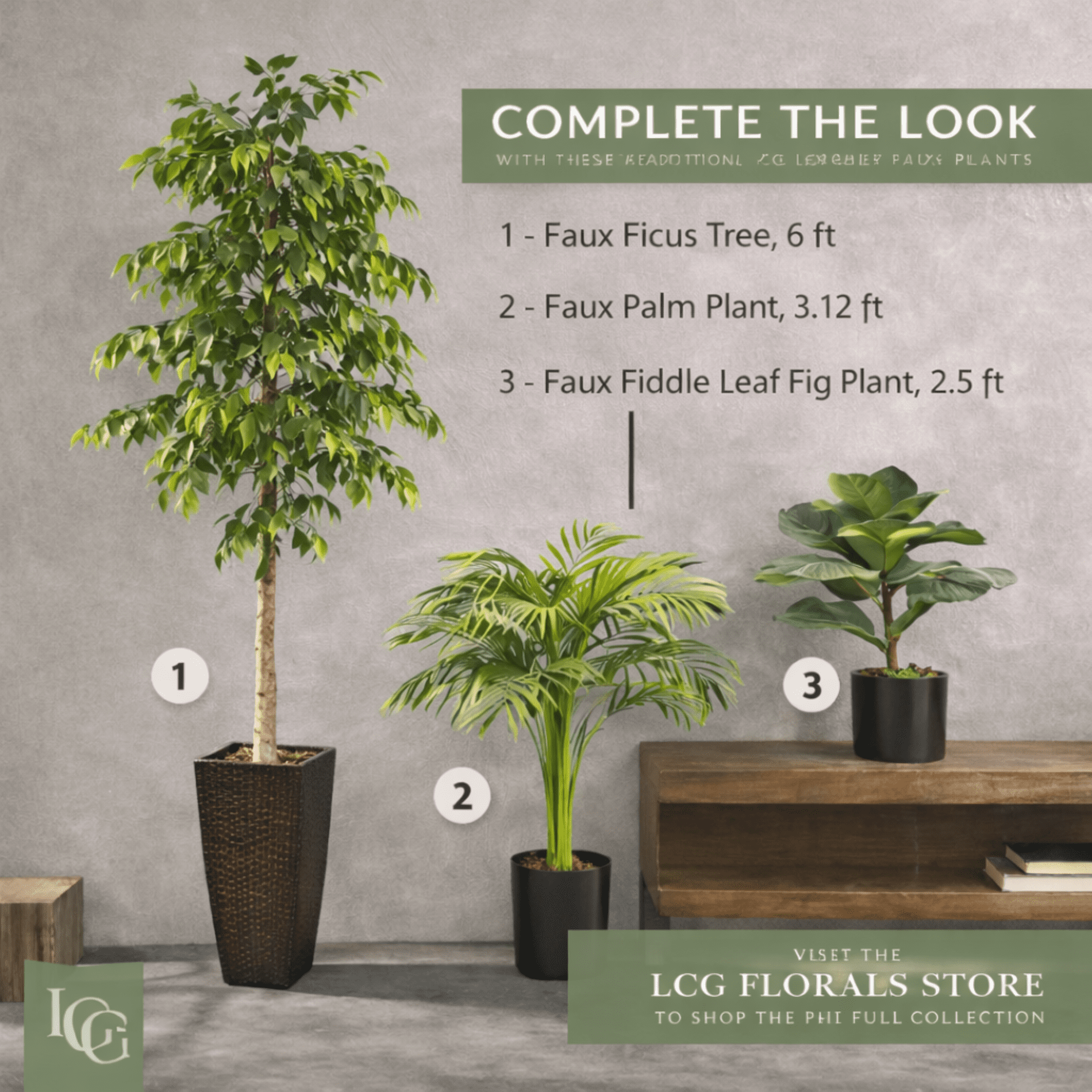 Artificial Tree, 6ft Artificial Designer Ficus Tree in a Copper Embossed Metal Pot by LCG Florals, Faux Designer Fake Indoor Tree for Living Room, Office, and Home Décor