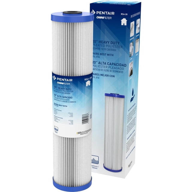Pentair OMNIFilter RS6-20 Filtro de agua para sedimentos, 20 pulgadas, cartucho de repuesto plisado