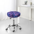 thumbnail image 7 of Pofeuu Blue Skull Rose Print Round Bar Stool Covers - Super Soft and Washable Elastic Stool Cushion Slipcover Easy Clean Velvet-13 inch, 7 of 7