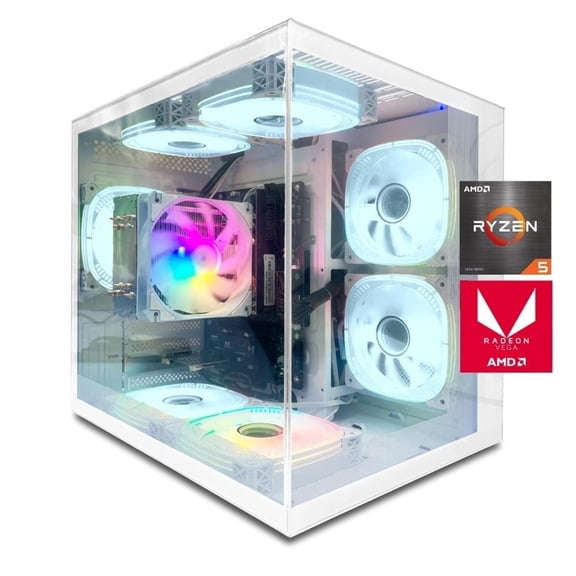 Zhicgcp Gaming Desktop PC, Amd Ryzen 5 5600GT, AMD Radeon Graphics, 16GB Ram, 512GB SSD, Windows 11 Home