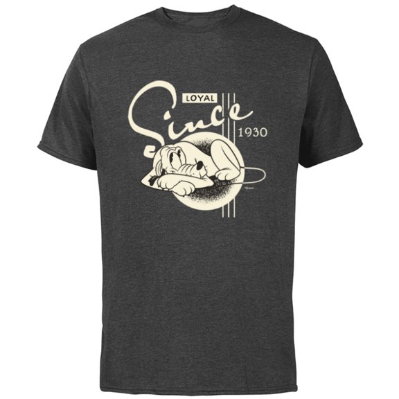 Disney 100 Pluto Loyal Since 1930 Retro Vintage D100 - Short Sleeve Cotton T-Shirt for Adults - Customized-Charcoal