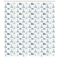 thumbnail image 3 of Ambesonne Lighthouse Shower Curtain, Hand Drawn Beach, 69"Wx75"L, Blue White, 3 of 3