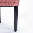 thumbnail image 5 of Modern Dining Chairs Set of 2, High-end Tufted Contemporary Velvet Upholstered Dining Chair with Black Wood Legs and Nailhead Trim for Dining Room Kitchen Vanity Patio, Pink, 5 of 7