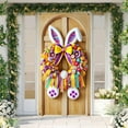 thumbnail image 5 of Nilvkv Colorful Easter Bunny Wreath Door Cover Festive and Adorable Polyester Hanging Decoration for Front Door Indoor Outdoor Holiday Party, 5 of 6