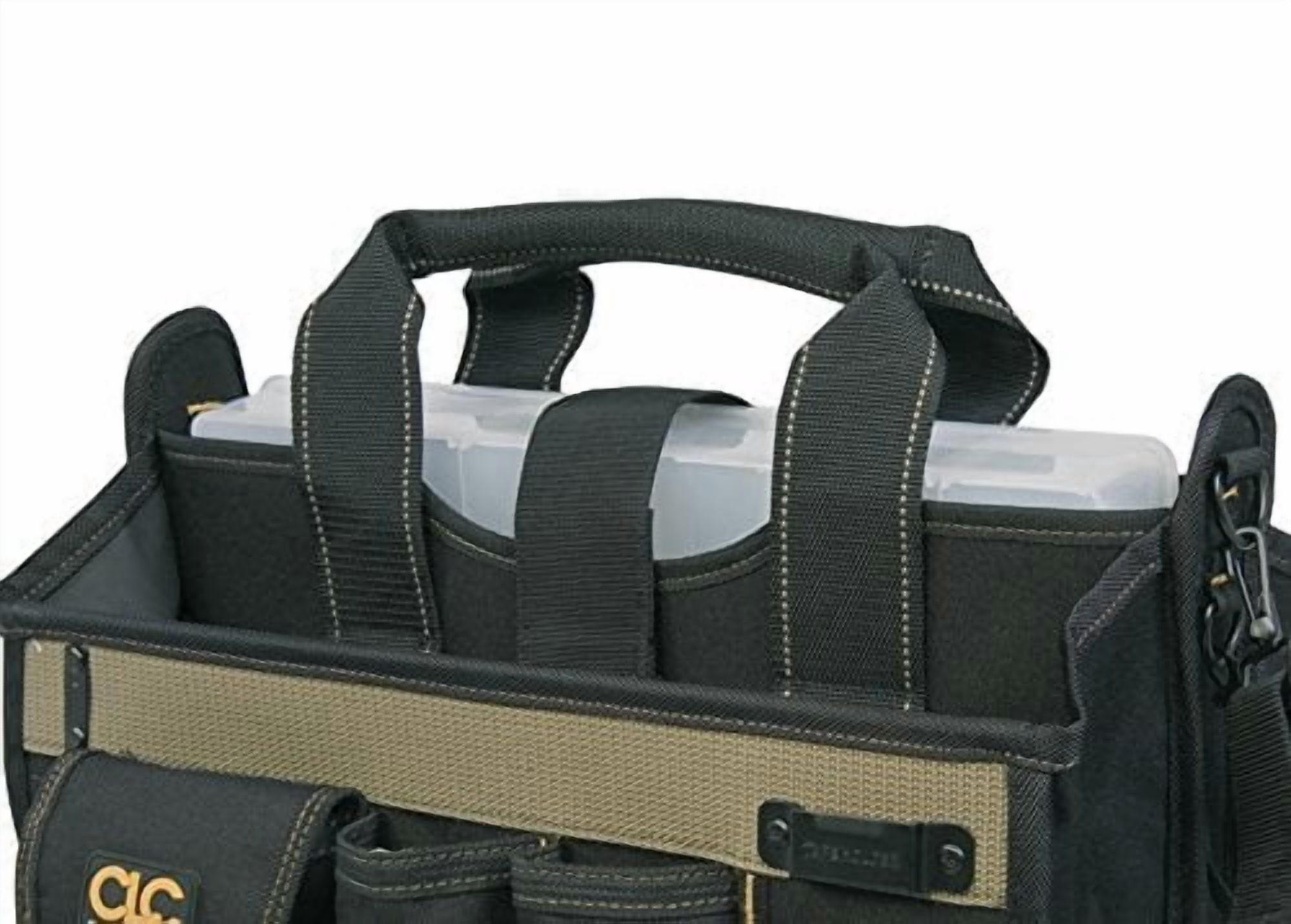 CLC Custom Leathercraft Custom LeatherCraft 1529 16-Pocket, 16-Inch Center Tray Tool Bag — Interior & Exterior Use, Professional Finish