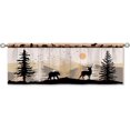 thumbnail image 5 of Farmhouse Forest Cabin Curtain Valance for Window Treatments Rustic Wooden Rod Pocket Kitchen Treatment Tree Country Deer Bear Drapes for Bathroom Bedroom Living Room 1 Panel (52x18 Inch), 5 of 5