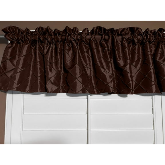 pintuck taffeta window valance 52 wide brown