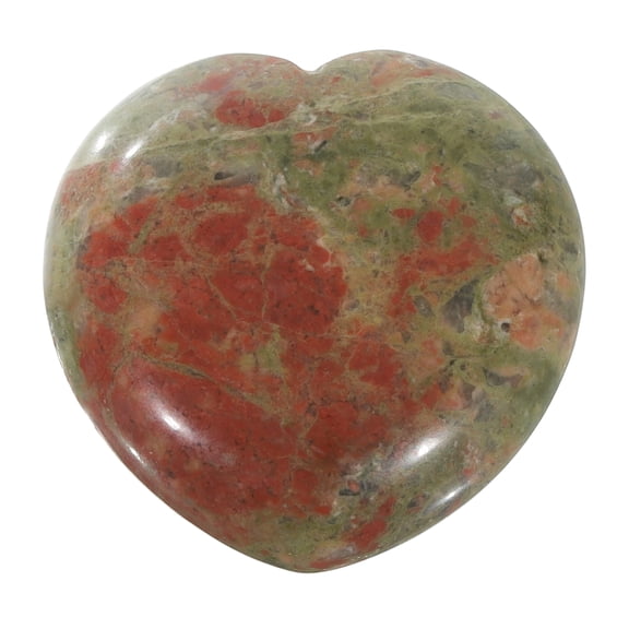 Uxcell Natural Heart Shaped Crystal Stone, 1.6 Inch Mini Polished Love Gemstone Crystal, Pocket Rock Engraved Worry Stones for Women Gifts Meditation, Unakite