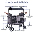thumbnail image 3 of 4 Seater Stroller Wagon for 4 Kids, Wanan Kids Wagon Stroller with Large Storage Bag, Adjustable Canopy, Foldable Toddlers Wagon, 3 of 9