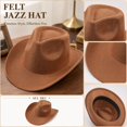 thumbnail image 1 of Clossjun Womens Western Cowboy Hats Studded Pinched Cowgirl Caps Wide Brim Fedoras Beanies with Belt Buckle Party Outdoor Activity Head Wear, 1 of 3