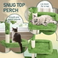thumbnail image 4 of 36in Cat Tree with Leaves, Multi-level Cat Tower with Cat Scratching Post, Cozy Cat Condo, Padded Beds, Dangling Ball for Kittens and Indoor Cats, Green, 4 of 9
