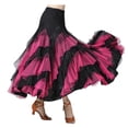 thumbnail image 6 of Wxqbjtam Latin Dance Skirt Oriental Dancer Dress Long Petticoat Costume Women's Clothing Black Rose Red, 6 of 8