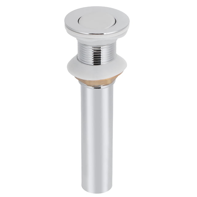 Tapón de desagüe para lavabo de baño, antiobstrucción, con rebote y tapa protectora, sin orificio de desbordamiento.