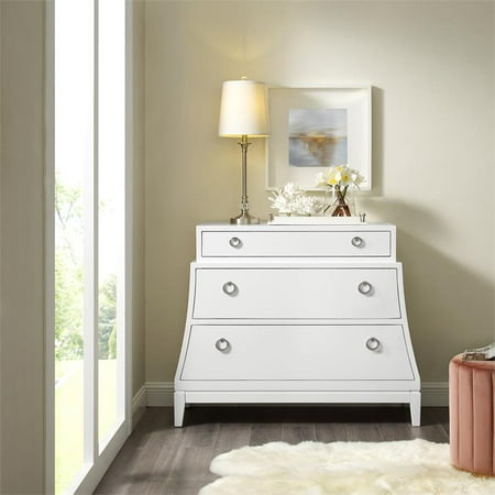 Home Fare Modern 3 Drawer Bombe Chest In White Walmart Canada