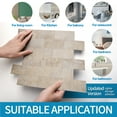 thumbnail image 3 of Art3d 10-Pack Peel and Stick Wall Tile for Backsplash, Stick on Stone Tile for Kitchen Bathroom Fireplace Vanitity in Stone Beige, 3 of 6