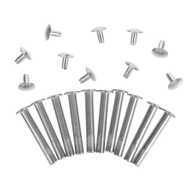 Houderco 10Jgo Tornillos De Eje Para Plegable Con Remaches Y Tuercas Color Plata