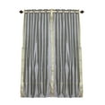 thumbnail image 3 of Ring Top Sheer Sari Curtains 60" W X 63" L matching tiebacks- Handcrafted Gray Indian Drapes Unlined for light & airy ambience Perfect for Living/Bedroom/Dining Room Sold in Pairs, 3 of 6