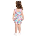 thumbnail image 4 of SuperKitties Toddler Girls Sleeveless Graphic Romper, Sizes 12M-5T, 4 of 7
