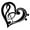 Black, variant on Opvise Creative Sticker Treble Clef Heart Music Decal DIY Reflective Car Decoration