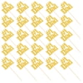 thumbnail image 3 of WHAMVOX Cupcake Toppers for Father's Day Party Decorations Golden Paper and Bamboo 25pcs Set, 3 of 8