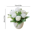 thumbnail image 3 of Rosa Artificial En Maceta: Arreglo Floral Artificial Realista En Maceta Blanca para Centro de Mesa En El Hogar, Oficina, Sala de Estar y Decoración de Bodas., 3 of 6