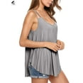 thumbnail image 3 of PULLIMORE Womens Flowy Summer Cami Tops V Neck Double Spaghetti Strap Tank Top Camisole Shirts (L, Gray), 3 of 8
