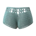 thumbnail image 6 of Short Pants For Women Solid Color Hollow Knit Pattern Three-Point Beach Short, 6 of 7