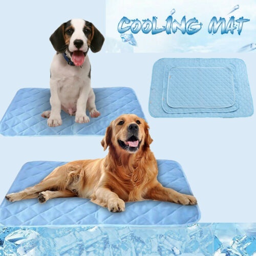 50 * 40cm Dog Cooling Mat Large Pet Self Cooling Non-Toxic Gel Pads Puppy Cat Bed Cooling Mattress in Summer Blue Nobleza S 