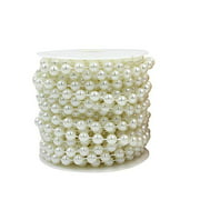 Wispun 8mm Large Ivory Pearls Faux Crystal Beads by The Roll for Flowers Wedding Party Decoration (White)