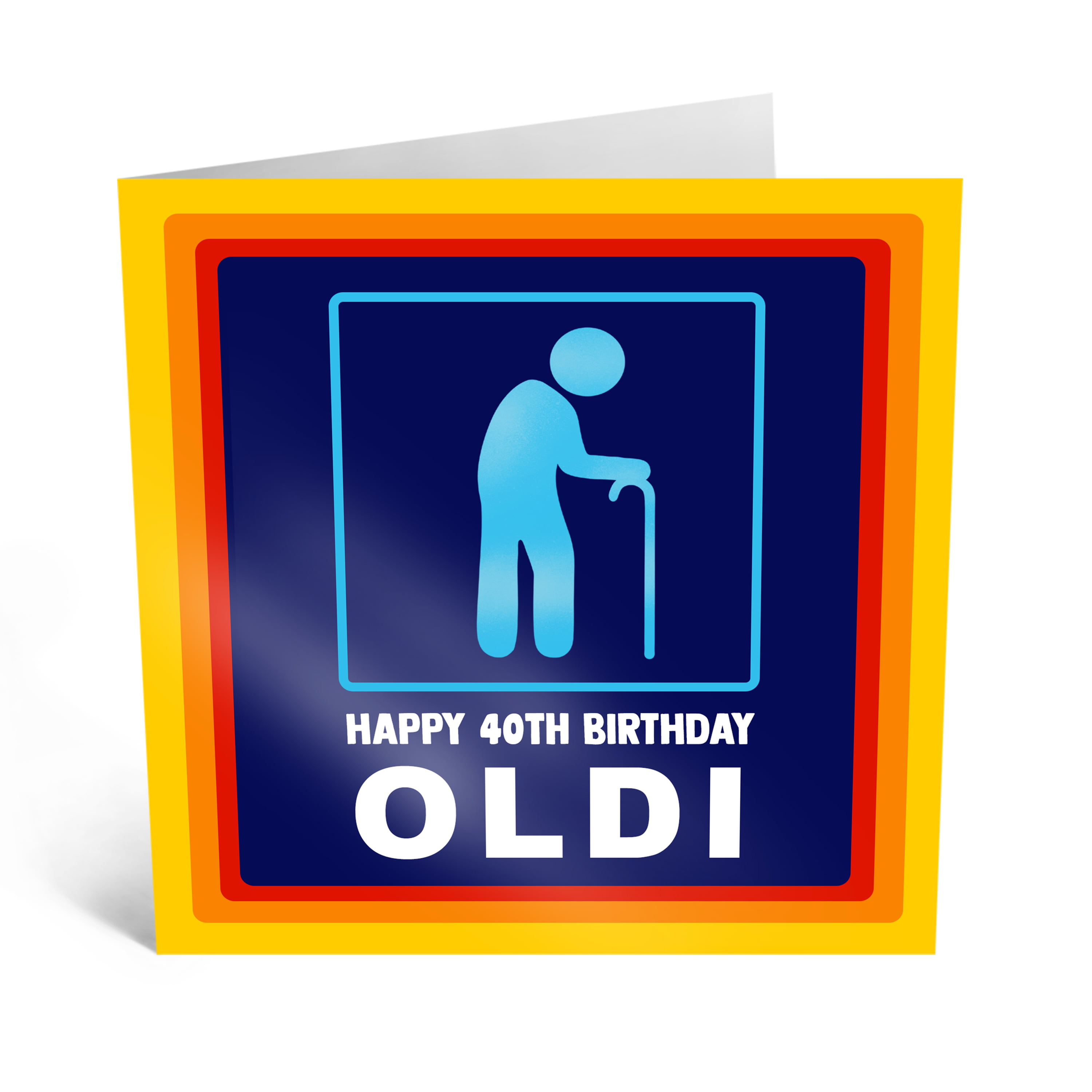 40th Birthday Card for Men - ' Happy 40th Birthday Oldi ' - Funny Gift for  His Fortieth - Birthday Cards for Husband Dad - Age 40 - Forties - Comes  with Fun Stickers - By Central 23 