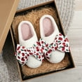 thumbnail image 4 of Bow House Slippers for Women Ladies Bowknot Comfy Fuzzy Bedroom Slippers Bride Wedding Indoor Outdoor Memory Foam Shoes, 4 of 8