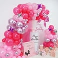 thumbnail image 2 of Hot Pink Balloons Garland Arch Kit, Metallic Chrome Magenta Balloon Happy Birthday Decorations Baby Dark Pink Silver Star Confetti Balloons for Girls Birthday Princess Wedding Baby Shower Party Decor, 2 of 13