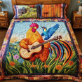 thumbnail image 1 of Pollo Guitarrista Dai241224203 Juego de Cama Colcha, 1 of 5