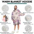 thumbnail image 5 of Wearable Oversized Blanket,Pioneer Flower Floral Print Pattern Wearable Blanket Hoodie for Adults,Cozy Hooded Blankets with Super Pockets,Super Warm Fuzzy Pullover for Women & Men, 5 of 6