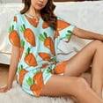 thumbnail image 6 of Bixox Women's Cartoon Carrot Printed Pajama Set 2 Piece Lounge Set Top and Shorts Soft Pajamas, Shorts with Pockets, 6 of 7