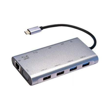 Smk Link - SMK-Link - USB-C - 100W Mini Docking Station - Multi-Stream Triple Video for Notebooks - Silver