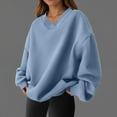 thumbnail image 2 of Women Clothing Women's Solid Color Sweatshirt Women Fashion Solid Casual Loose Hoodie Neck Long Sleeve Sport Hoodie, 2 of 8